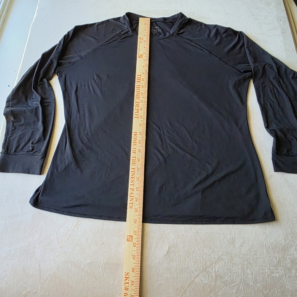 Cuddl Duds Warm Essentials Long Sleeve Top XXL Plus Size Base Layer Black 2X